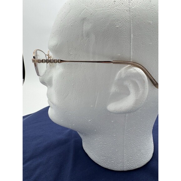 Sophia Loren Zyloware M163 057 Oval Brown Half Rim Womens Eyeglass Frames Bling - Picture 5 of 10